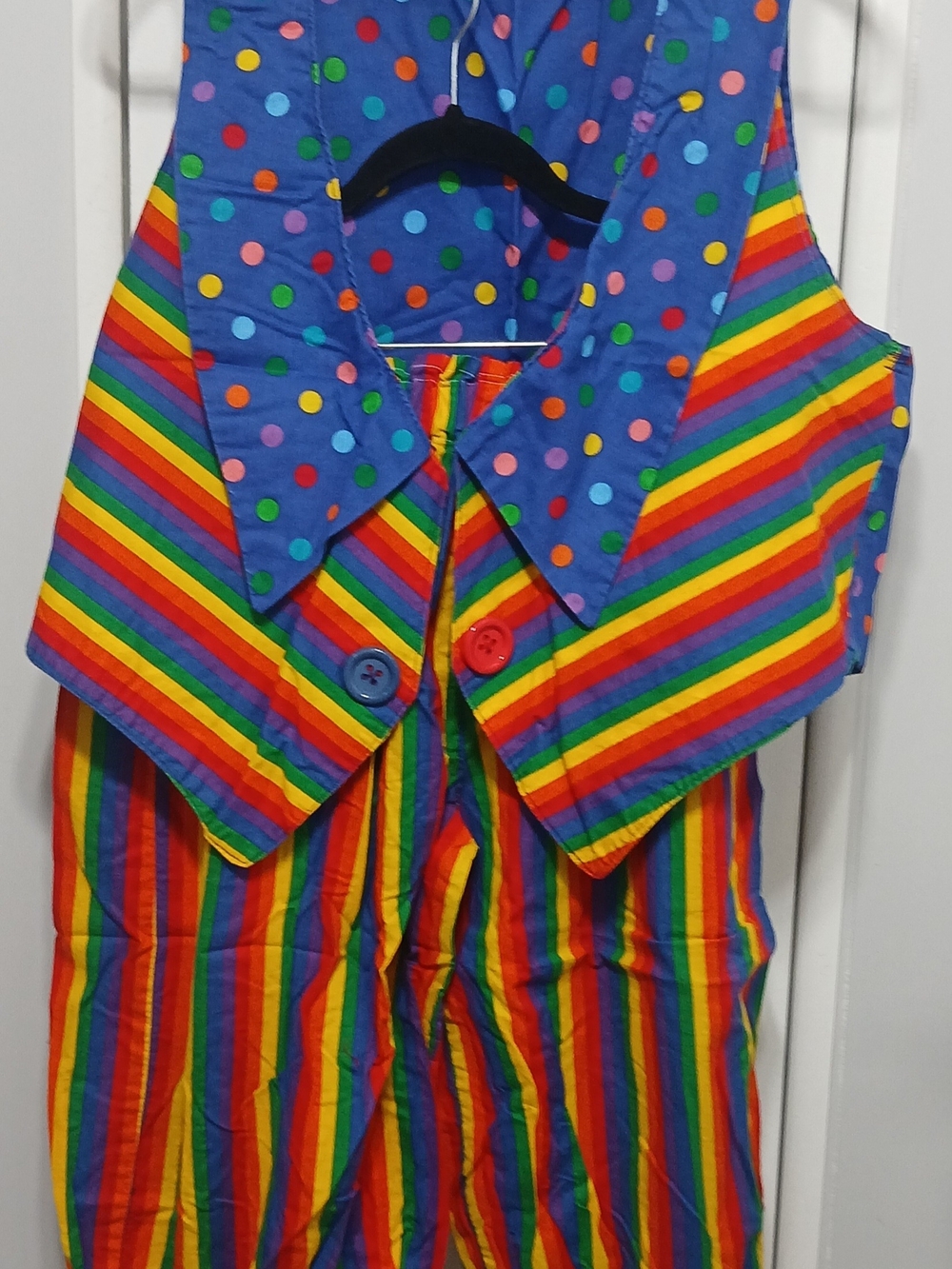 Halloween clown Multi-colored rainbow striped vest & pantaloons